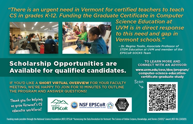 Vermont Teaching Academy Offerings at VT EPSCoR